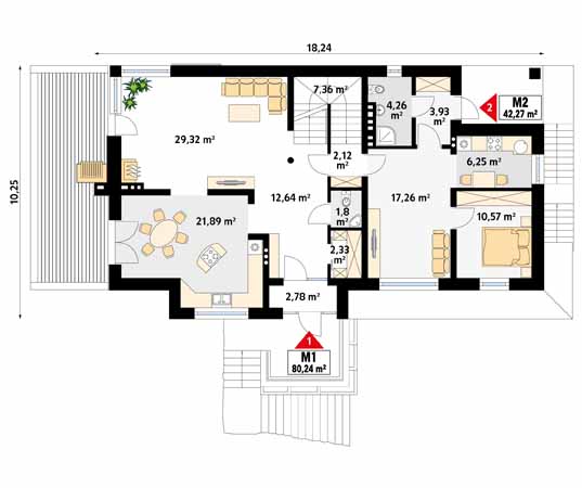 Projekt domu Amber 3 - rzut parteru