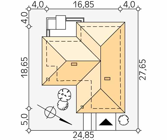 Projekt domu Ambrozja - usytuowanie na działce