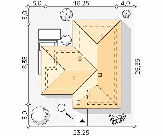 Projekt domu Ambrozja 11 - usytuowanie na działce