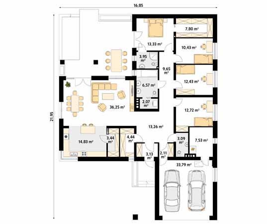 Projekt domu Ambrozja 12 - rzut parteru