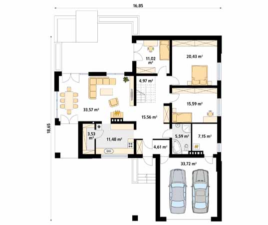 Projekt domu Ambrozja 2 - rzut parteru