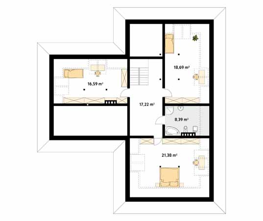 Projekt domu Ambrozja 2 - rzut poddasza