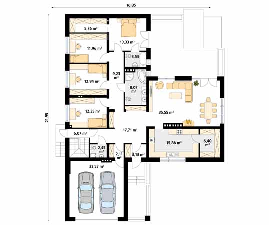 Projekt domu Ambrozja 5 - rzut parteru