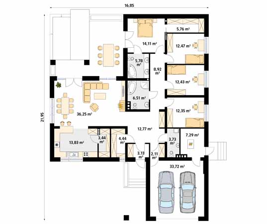 Projekt domu Ambrozja 6 - rzut parteru