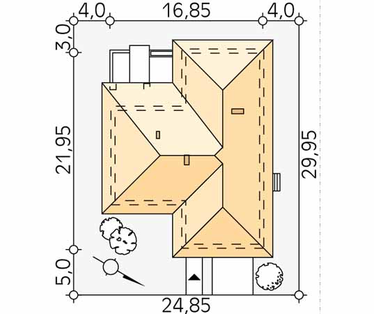 Projekt domu Ambrozja 6 - usytuowanie na działce