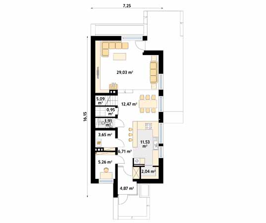 Projekt domu Amelia - rzut parteru