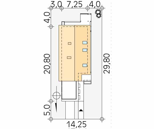 Projekt domu Ametyst - usytuowanie na działce