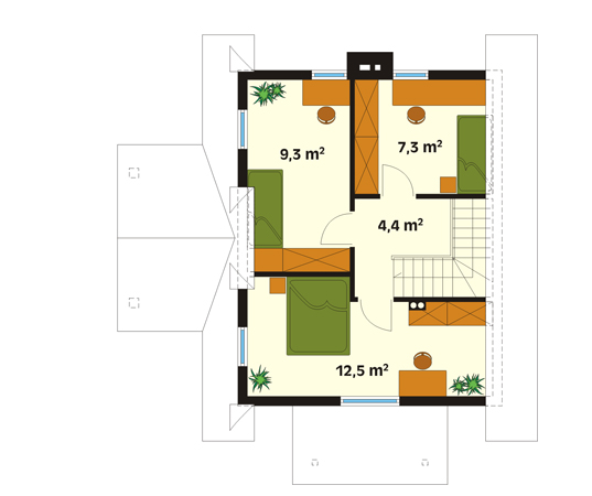 Projekt domu Ami bal - rzut poddasza