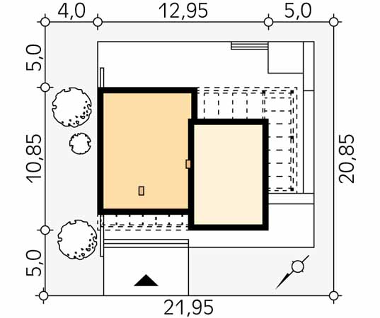 Projekt domu Amika - usytuowanie na działce