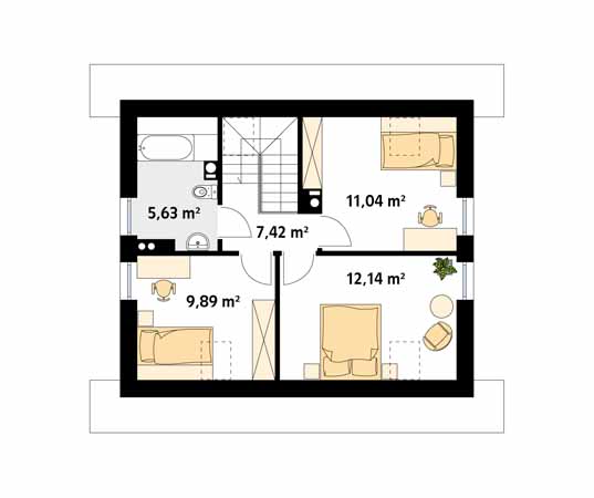 Projekt domu Amol - rzut poddasza