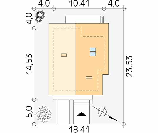 Projekt domu Amulet - usytuowanie na działce