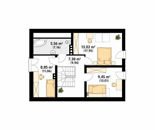 Projekt domu Anka - rzut poddasza