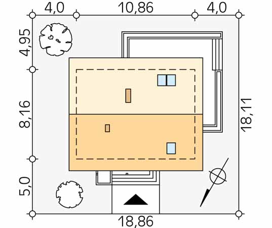 Projekt domu Anka - usytuowanie na działce