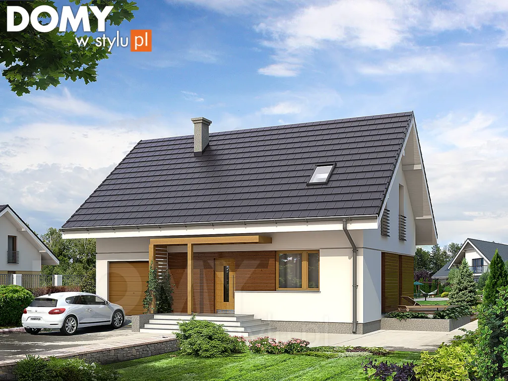Nowoczesny projekt domu z poddaszem Anka 2 - wizualizacja frontowa
