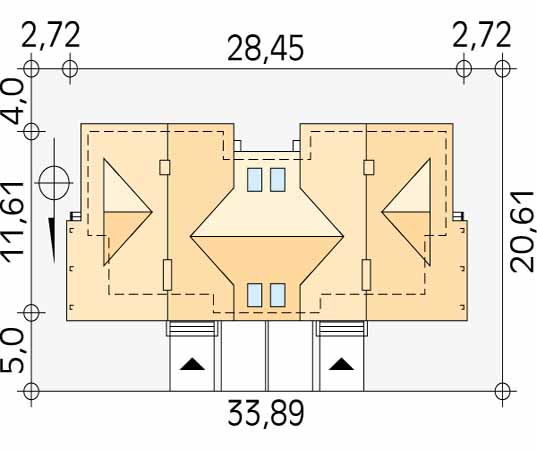 Projekt domu Antrakt - usytuowanie na działce