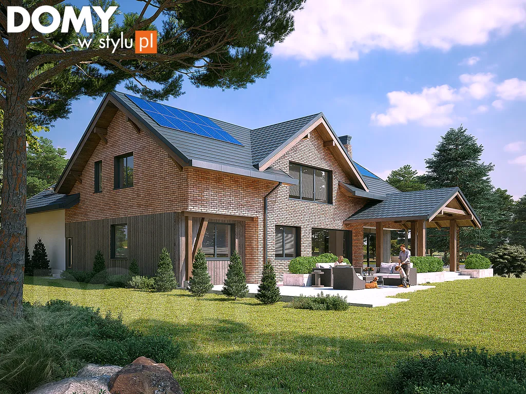 Nowoczesny projekt domu z poddaszem Anyż - wizualizacja frontowa