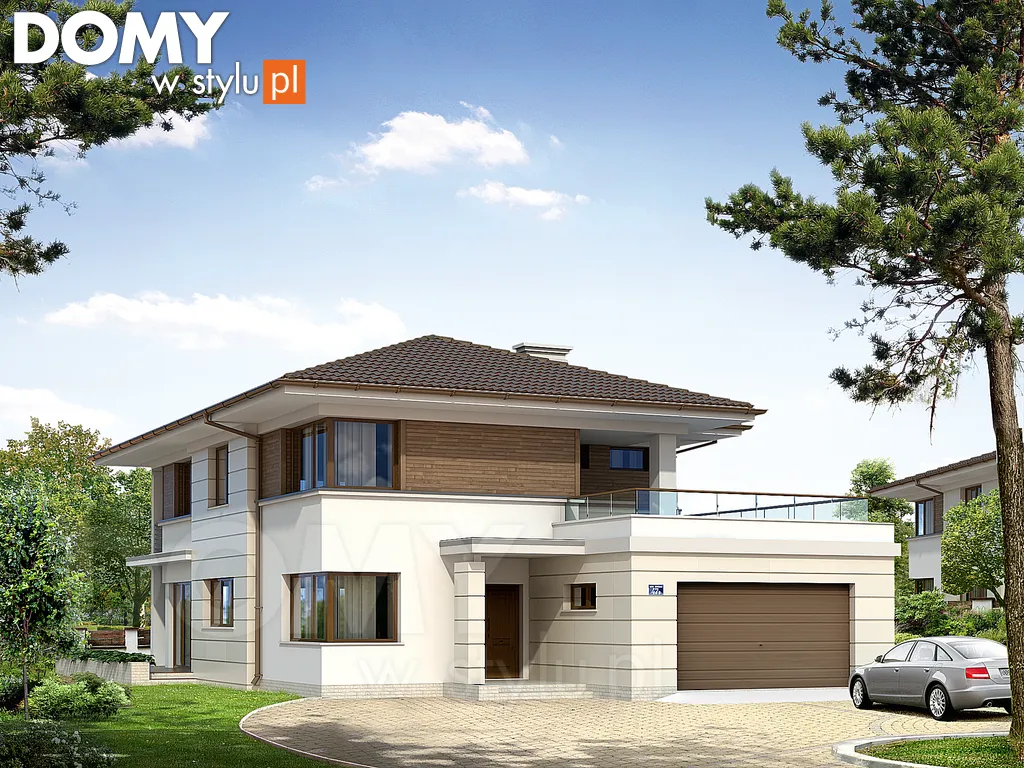 Nowoczesny projekt domu piętrowego Aplauz - wizualizacja frontowa