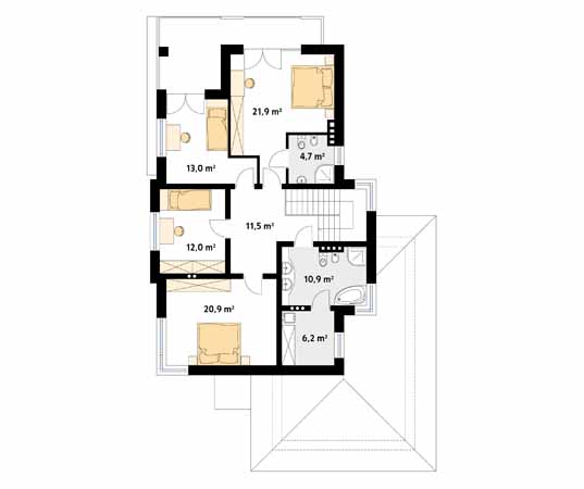 Projekt domu Aplauz 2 - rzut piętra