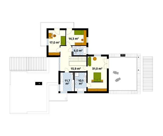 Projekt domu Apollo - rzut piętra