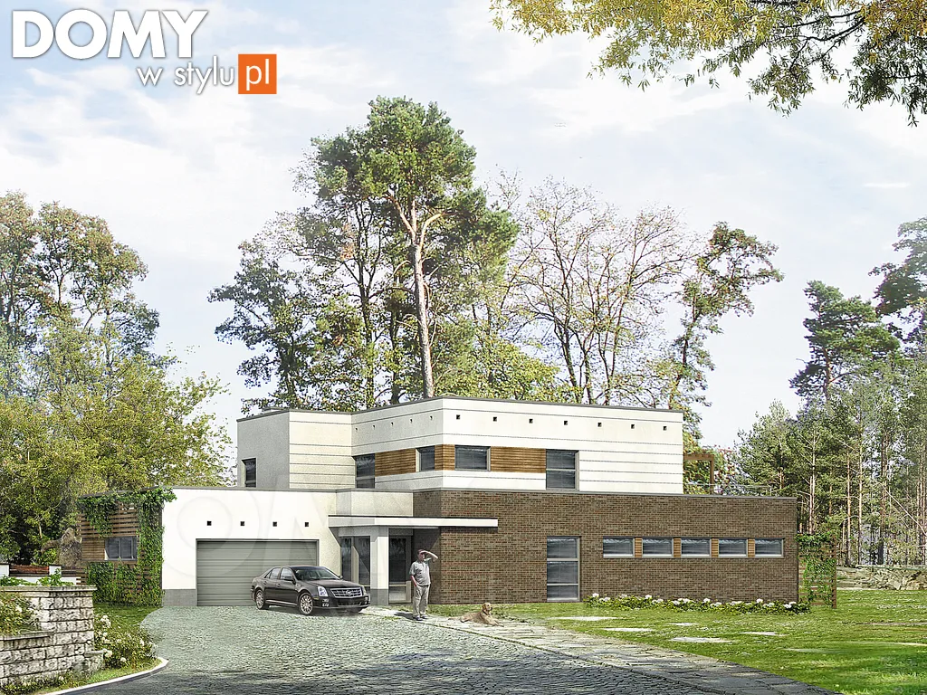 Nowoczesny projekt domu piętrowego Apollo 2 - wizualizacja frontowa