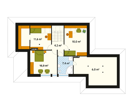 Projekt domu Aria - rzut poddasza