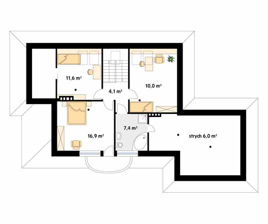 Projekt domu Aria 2 - rzut poddasza