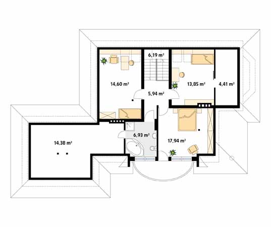 Projekt domu Aria 4 - rzut poddasza