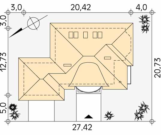 Projekt domu Aria 4 - usytuowanie na działce