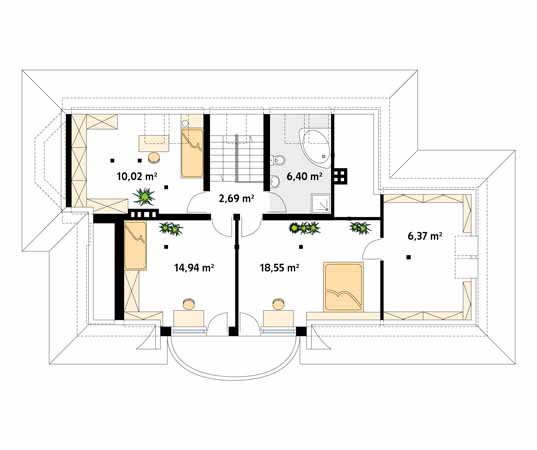 Projekt domu Aria 6 - rzut poddasza