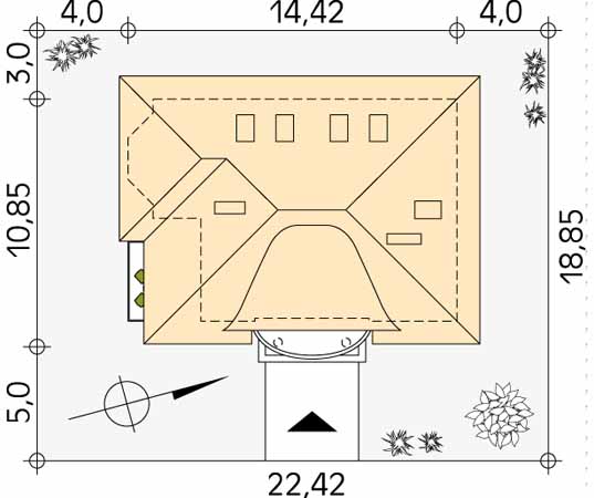 Projekt domu Aria 8 - usytuowanie na działce