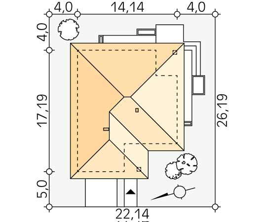 Projekt domu Ariel 3 - usytuowanie na działce