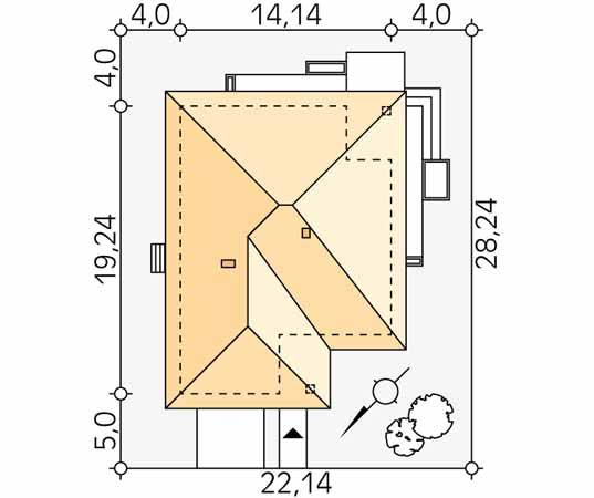 Projekt domu Ariel 4 - usytuowanie na działce