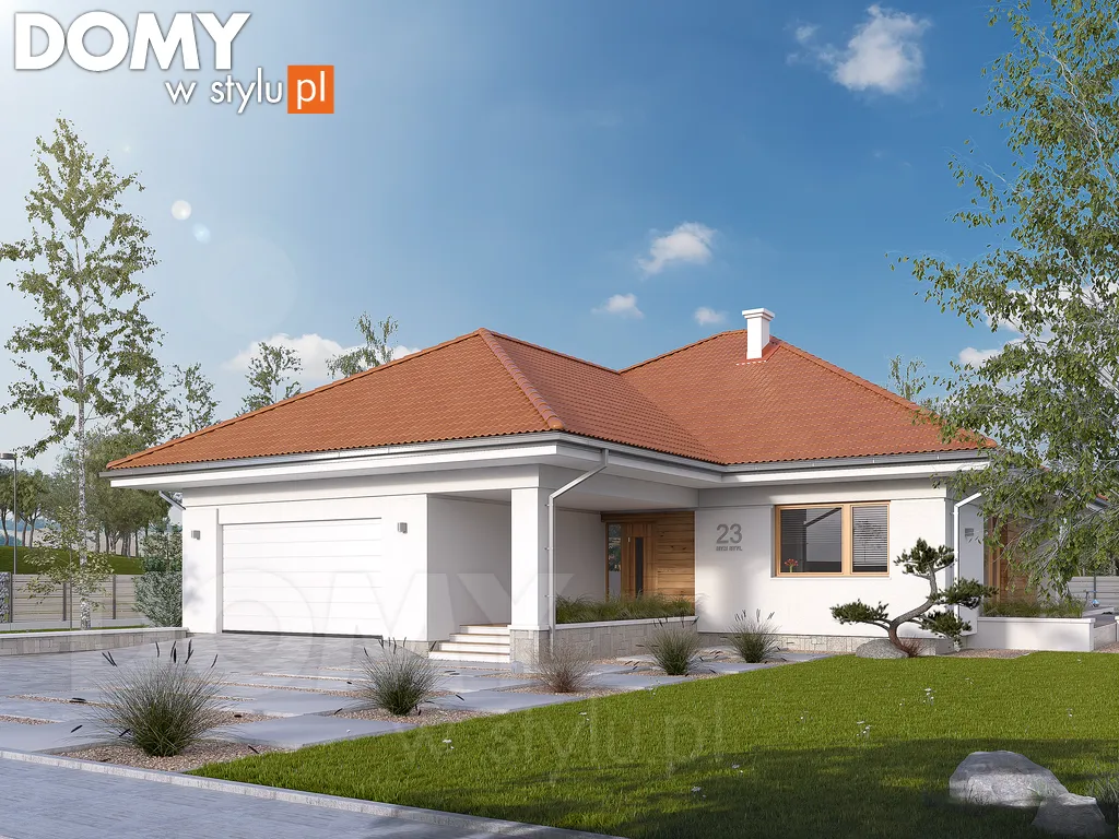 Nowoczesny projekt domu parterowego Ariel 5 - wizualizacja frontowa