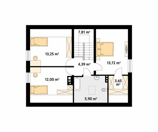 Projekt domu Arion - rzut poddasza