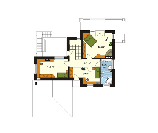 Projekt domu Arizona - rzut poddasza