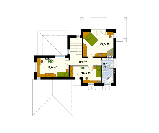 Projekt domu Arizona 2 - rzut poddasza