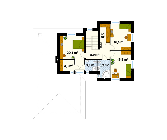 Projekt domu Arizona 3 - rzut piętra