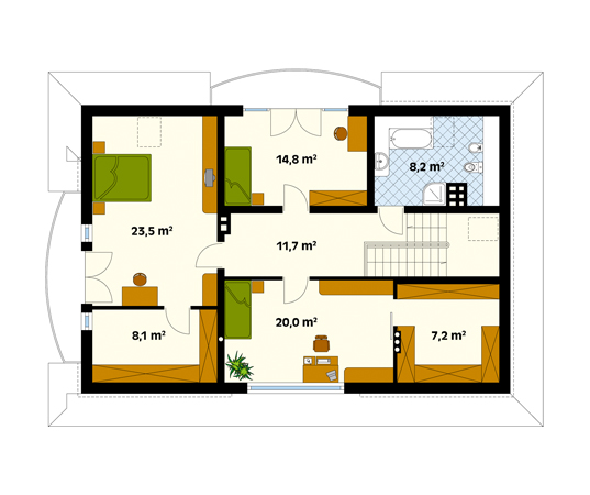 Projekt domu Arka - rzut poddasza