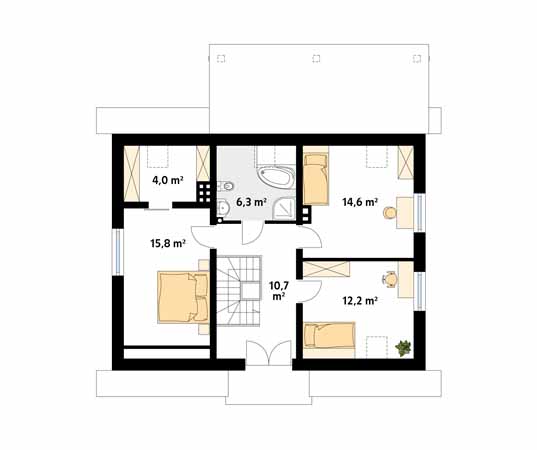 Projekt domu Arnika 2 - rzut poddasza