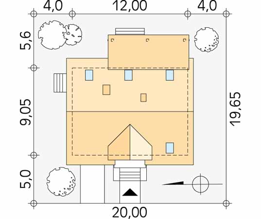Projekt domu Arnika 2 - usytuowanie na działce