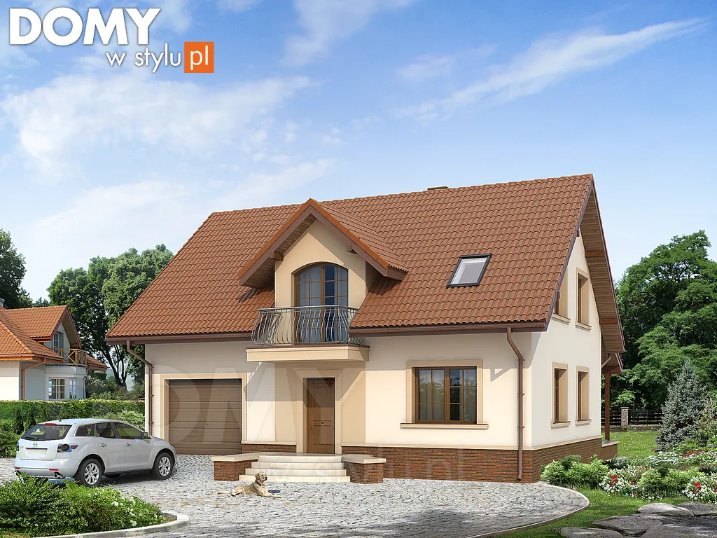 Projekt domu z poddaszem Arnika 2 - wizualizacja frontowa