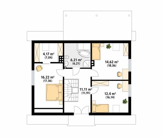 Projekt domu Arnika 2 dr-S - rzut poddasza