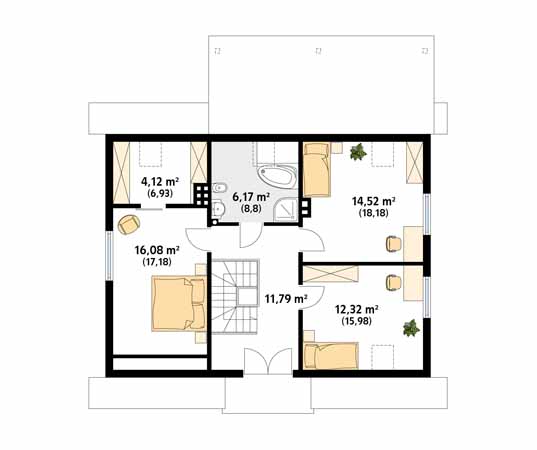 Projekt domu Arnika 2 dr-T - rzut poddasza