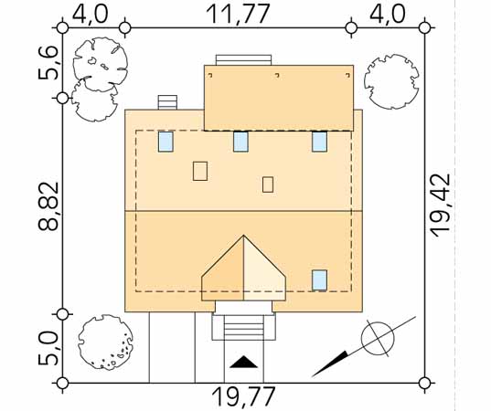 Projekt domu Arnika 2 dr-T - usytuowanie na działce