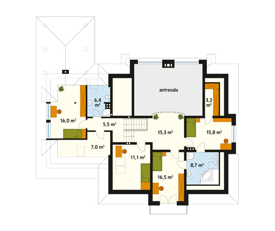 Projekt domu Artemida - rzut poddasza