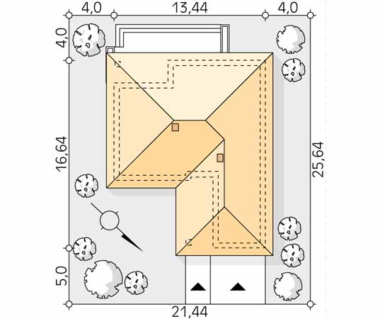 Projekt domu Aruba 4 - usytuowanie na działce