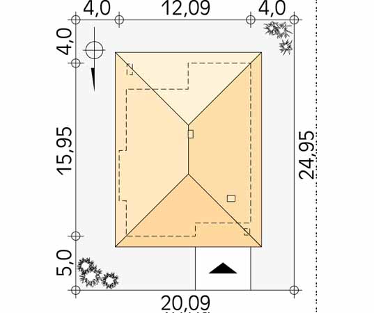 Projekt domu Aster - usytuowanie na działce