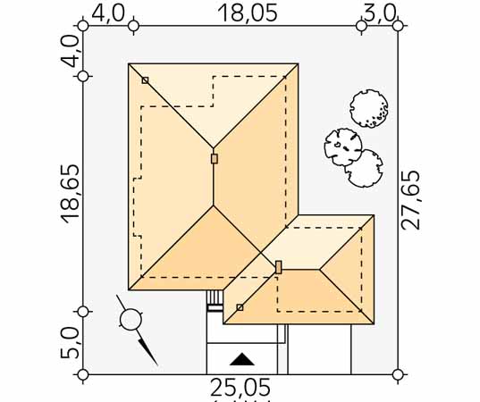 Projekt domu Aster 3 - usytuowanie na działce