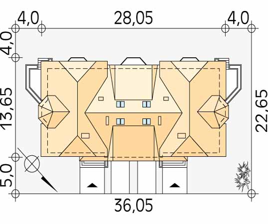 Projekt domu Astra - usytuowanie na działce