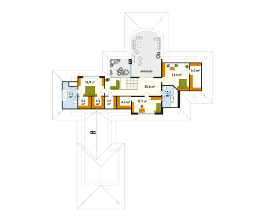 Projekt domu Astron - rzut poddasza
